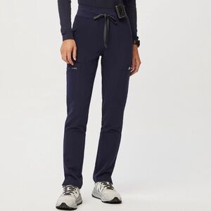 Navy Blue High Waisted Skinny Scrub Pants Yola Figs
